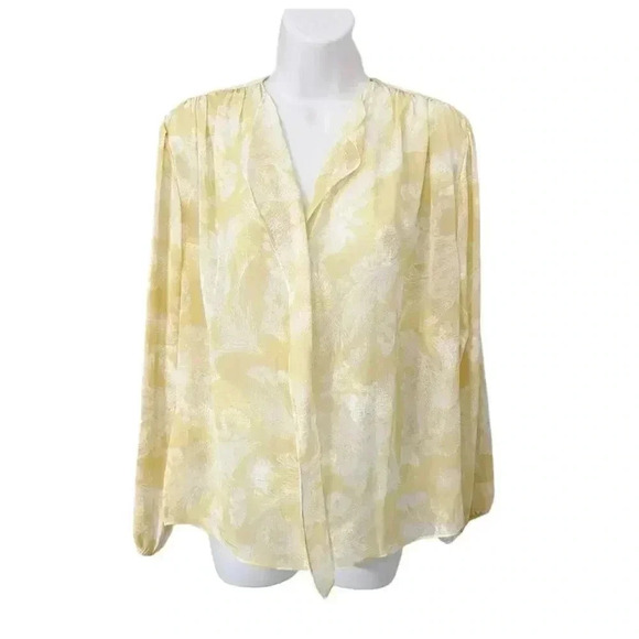 NWT Vince Pastel Floral Blouse Butter Yellow size XS - Picture 2 of 13